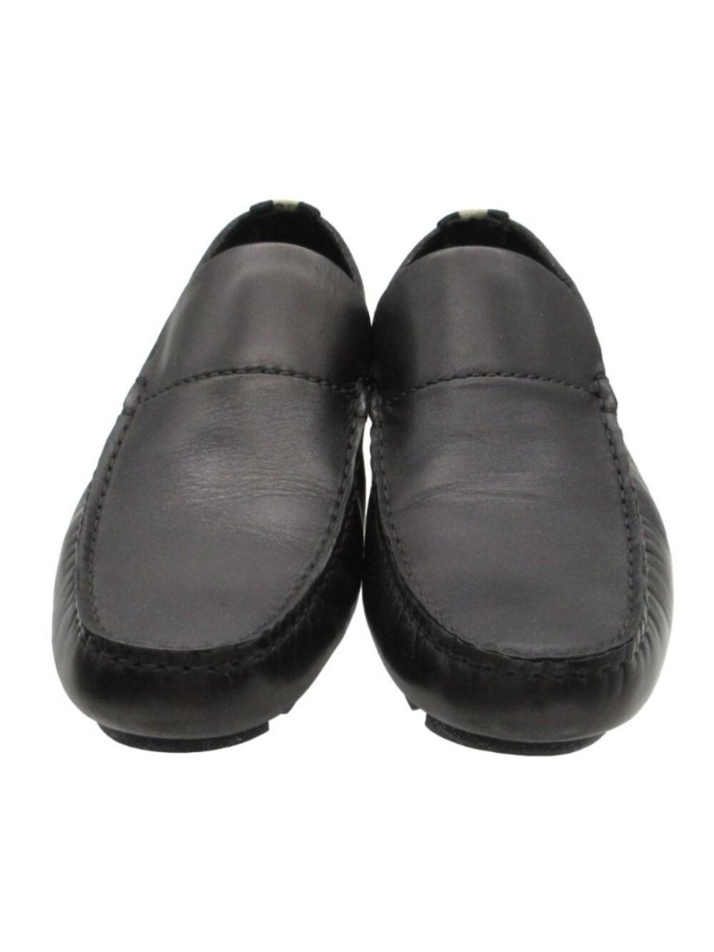 Gucci Loafers Moccasins Slip-on Leather Shoes Sherry Line Black